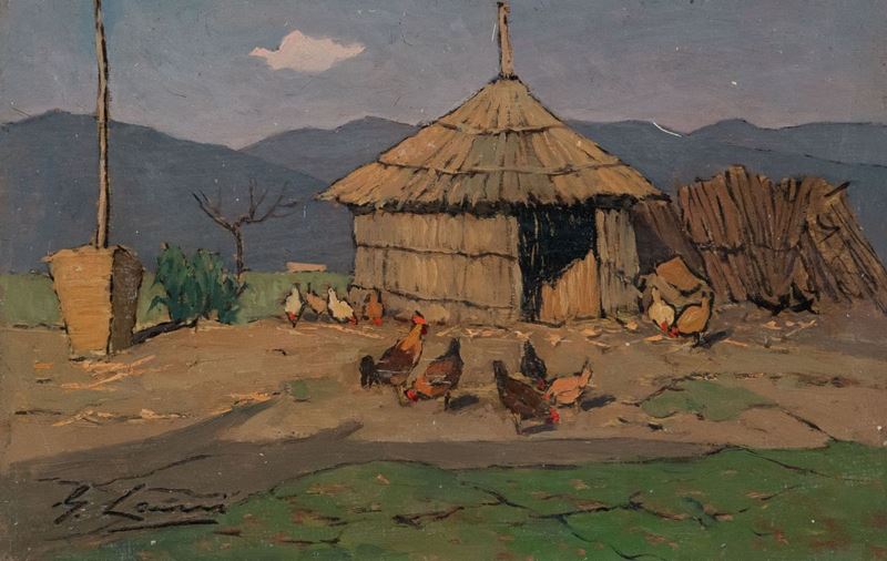Giovanni Lomi - Sull'aia