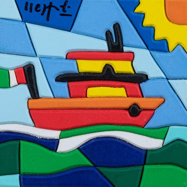 Ugo Nespolo : Boat  - Asta Asta a tempo di Arte Moderna e Contemporanea - Fabiani Arte