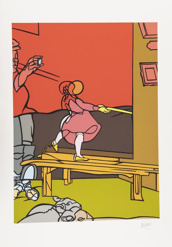 Valerio Adami : Senza titolo  - Litografia su carta - Asta Asta di Arte Moderna e Contemporanea - dipinti, disegni e multipli - Fabiani Arte