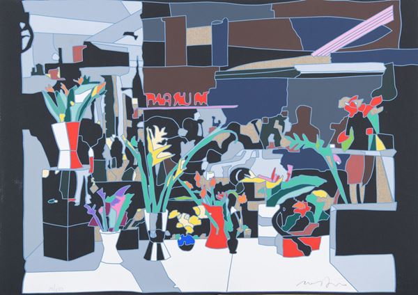 Ugo Nespolo : Senza titolo  - Serigrafia su cartoncino  - Asta Asta di Arte Moderna e Contemporanea - dipinti, disegni e multipli - Fabiani Arte