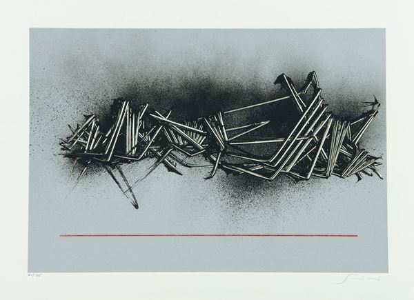 Emilio Scanavino : Senza titolo  - Litografia su carta - Asta Asta di Arte Moderna e Contemporanea - dipinti, disegni e multipli - Fabiani Arte