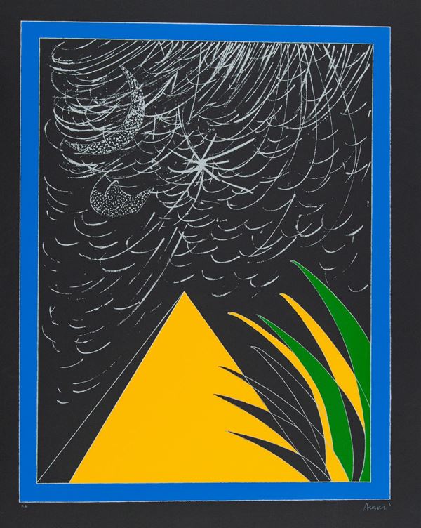 Franco Angeli : Senza titolo  - Serigrafia su cartoncino - Asta Asta di Arte Moderna e Contemporanea - dipinti, disegni e multipli - Fabiani Arte