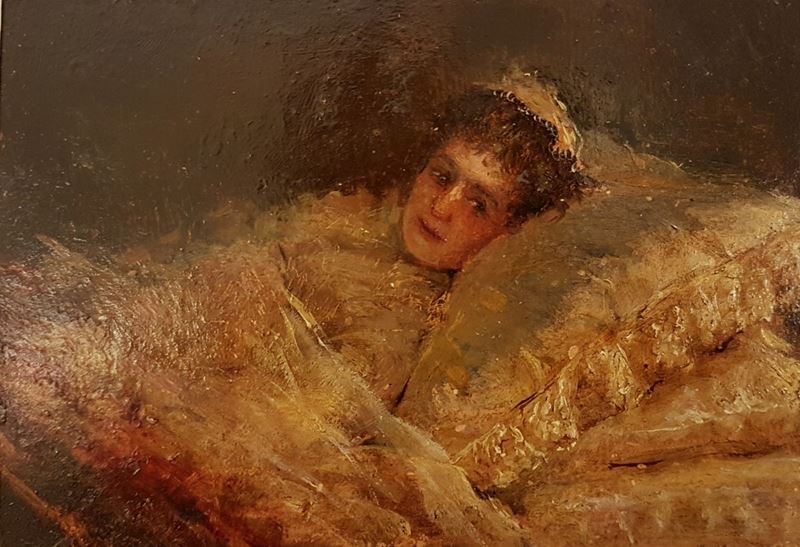 Giuseppe De Nittis - A Letto Fanciulla che Riposa