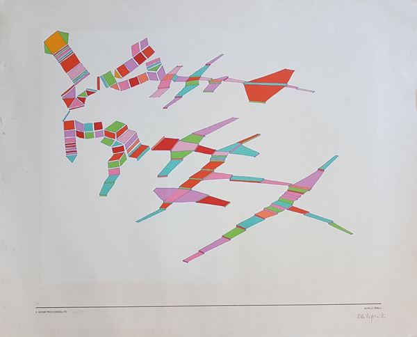Achille Perilli : Il geometrico dissoluto  - Litografia su carta - Asta Asta a tempo di Arte Moderna e Contemporanea  - Fabiani Arte