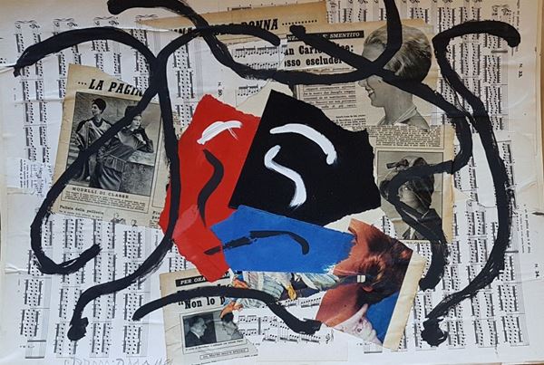 Arturo Carmassi : Senza titolo  (1981)  - Tecnica mista e collage su cartoncino - Asta Asta a tempo di Arte Moderna e Contemporanea  - Fabiani Arte