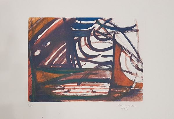 Primo Conti : Senza titolo  (1984)  - Acquaforte su cartoncino, - Asta Asta a tempo di Arte Moderna e Contemporanea  - Fabiani Arte