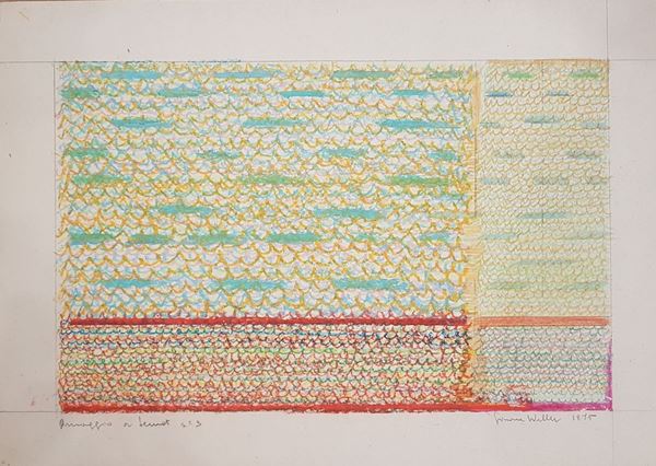 Simona Weller : Senza titolo  (1975)  - Pastello su cartoncino - Asta Asta a tempo di Arte Moderna e Contemporanea  - Fabiani Arte