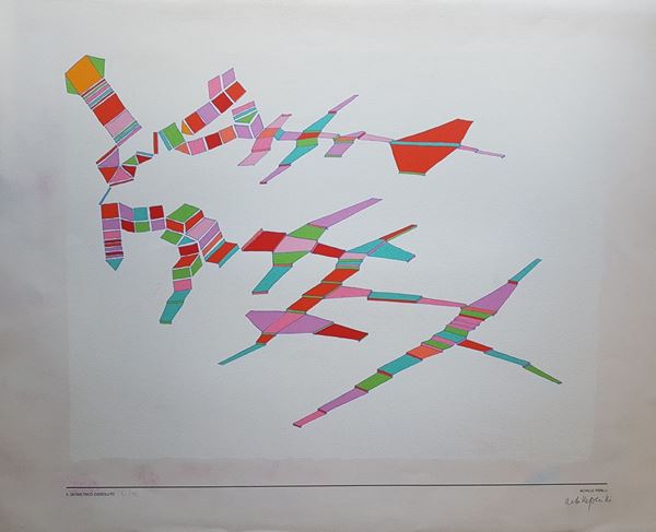 Achille Perilli : Il geometrico dissoluto  - Litografia a colori su cartoncino - Asta Asta a tempo di Arte Moderna e Contemporanea  - Fabiani Arte