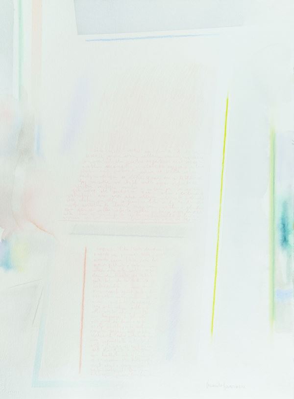 Riccardo Guarneri : Due scritti rosa  (2007)  - Tecnica mista su carta a mano - Asta Asta 81 di Arte Moderna e Contemporanea - Fabiani Arte