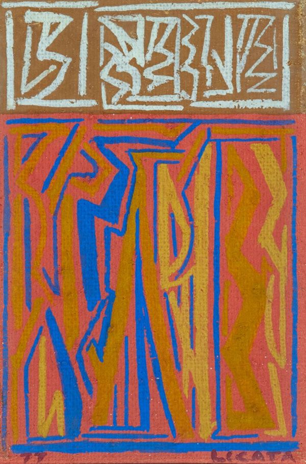 Riccardo Licata : Senza titolo  (1977)  - Tecnica mista su tela - Asta Asta 81 di Arte Moderna e Contemporanea - Fabiani Arte