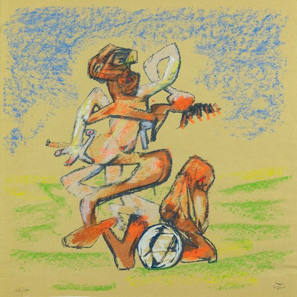 Sebastian Matta : Football  - Litografia su carta - Asta Asta 81 di Arte Moderna e Contemporanea - Fabiani Arte