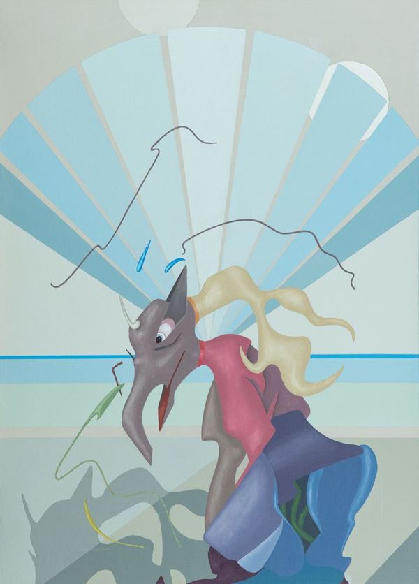 Giampiero Poggiali : Simposio  (1995)  - Olio su tela - Asta Asta 81 di Arte Moderna e Contemporanea - Fabiani Arte