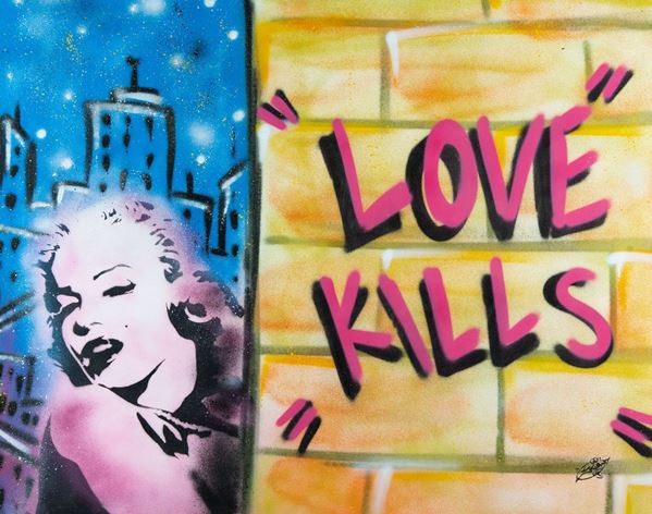 Skim : Love kills  - Olio spray su tela - Asta Asta 81 di Arte Moderna e Contemporanea - Fabiani Arte