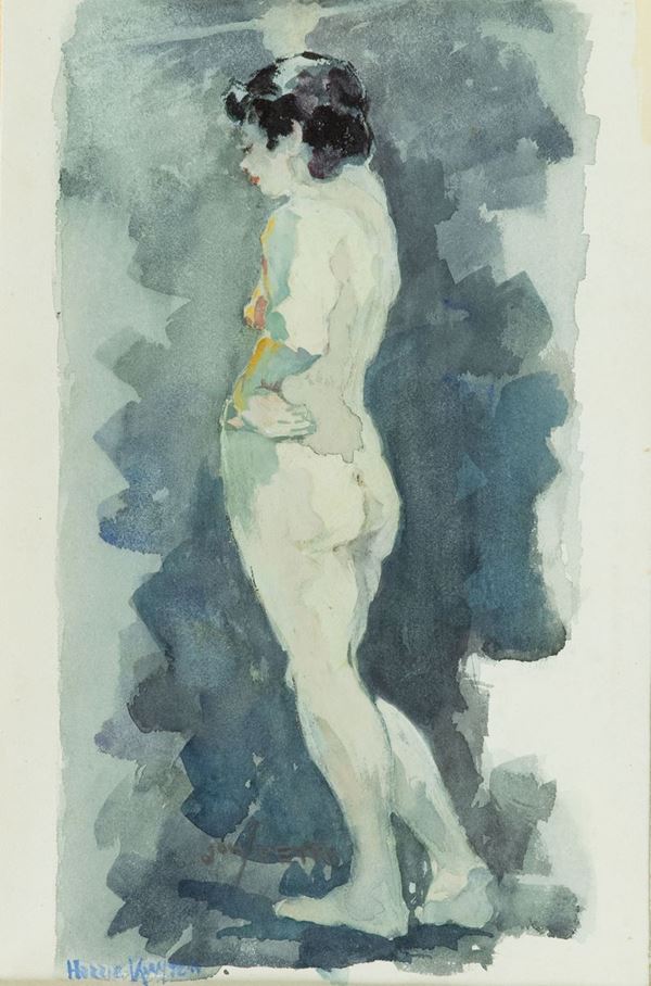 Harry Kuyten : Nudo  - Acquerello su carta - Asta Asta 81 di Arte Moderna e Contemporanea - Fabiani Arte