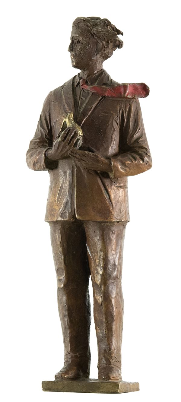 Giampaolo Talani : Uomo con la conchiglia  - Scultura in bronzo - Asta Asta 81 di Arte Moderna e Contemporanea - Fabiani Arte