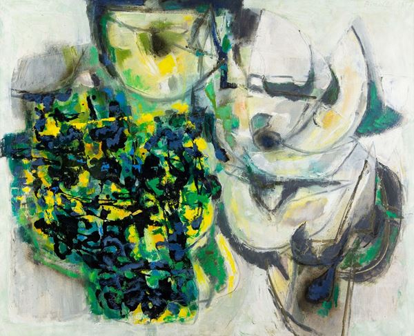 Renato Birolli : Canto popolare di palude (Anversa)  (1957)  - Olio su tela - Asta Asta 81 di Arte Moderna e Contemporanea - Fabiani Arte