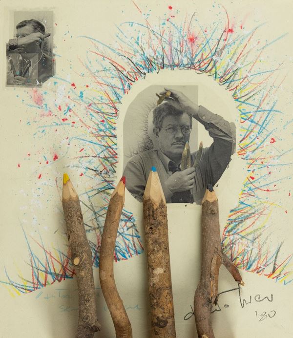 Alberto Biasi : Senza titolo  (1980)  - Pastelli, matite e foto su tavola - Asta Asta 81 di Arte Moderna e Contemporanea - Fabiani Arte