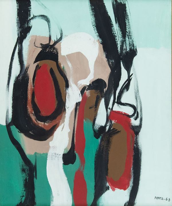Ideo Pantaleoni : Composizione ritmica  (1968)  - Olio su tela - Asta Asta 81 di Arte Moderna e Contemporanea - Fabiani Arte