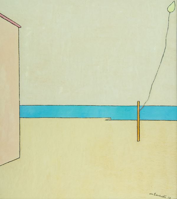Marcello Landi : Paesaggio  (1962)  - Olio su faesite - Asta Asta 86 di Arte Moderna e Contemporanea - Fabiani Arte