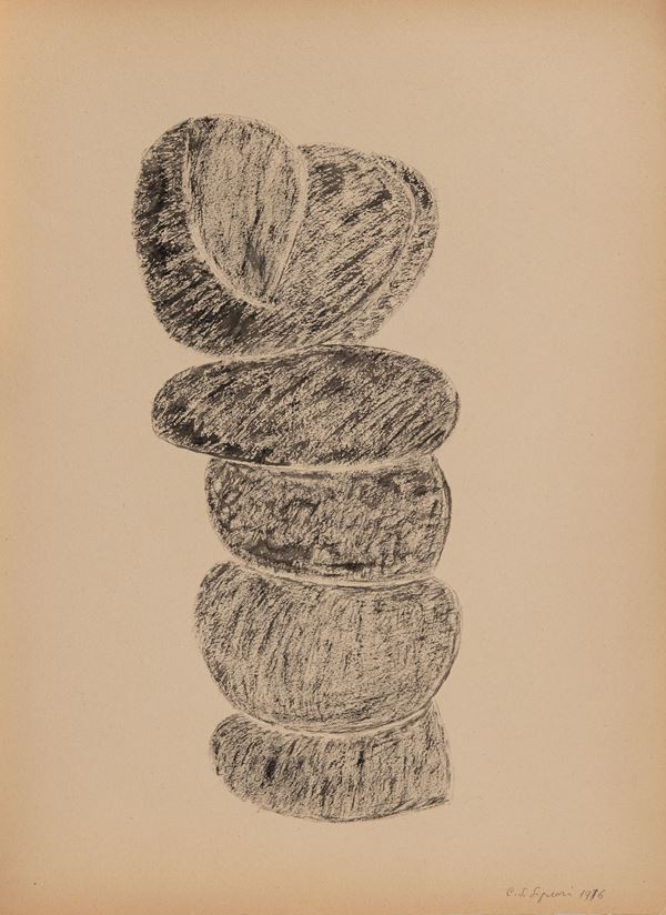 Carlo Sergio Signori : Senza titolo  (1976)  - China acquerellata su carta - Asta Asta 86 di Arte Moderna e Contemporanea - Fabiani Arte
