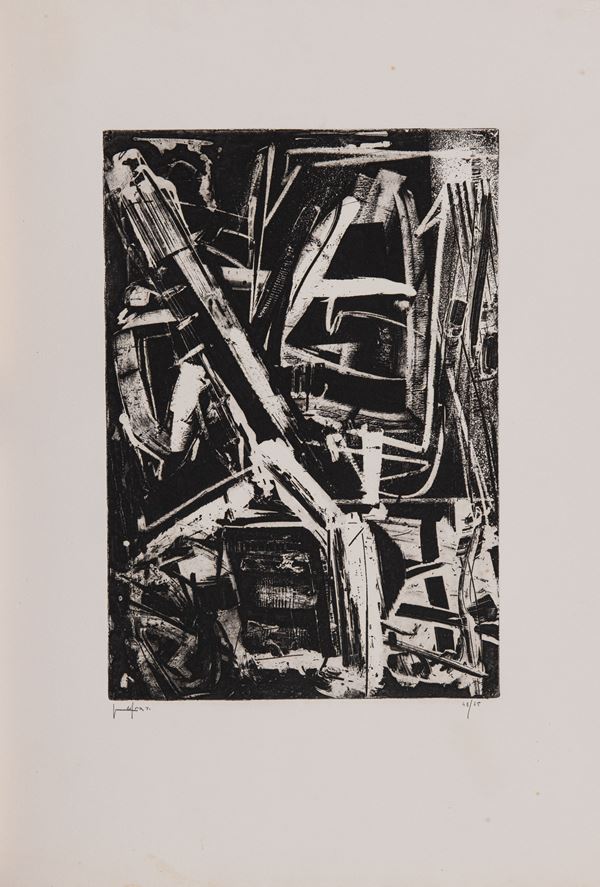 Emilio Vedova : Senza titolo  (1971)  - Acquaforte di cm. 32x22 - Asta Arte Moderna e Contemporanea - Fabiani Arte