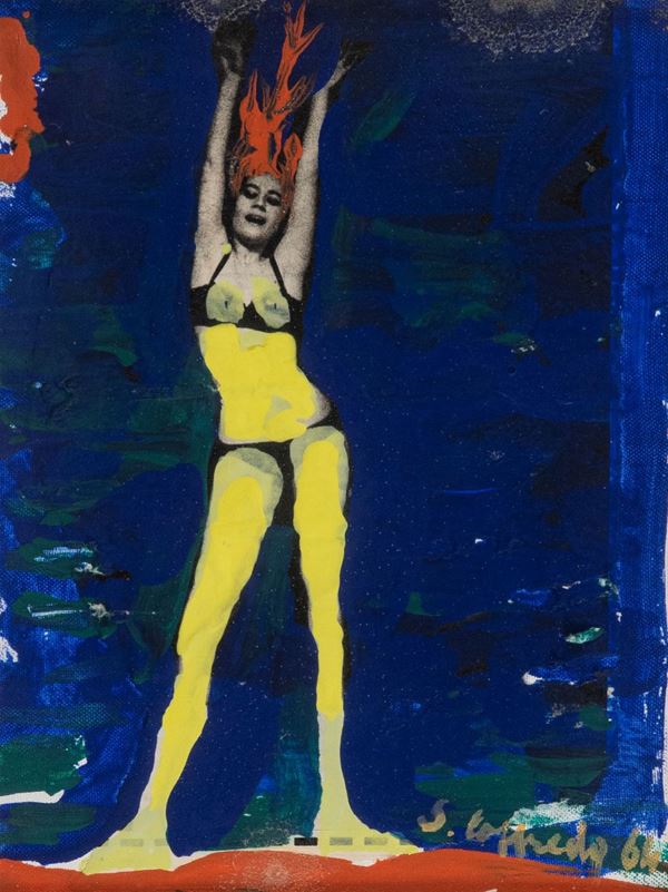 Silvio Loffredo : Figura  (1964)  - Olio e tecnica mista su tela - Asta Arte Moderna e Contemporanea - Fabiani Arte