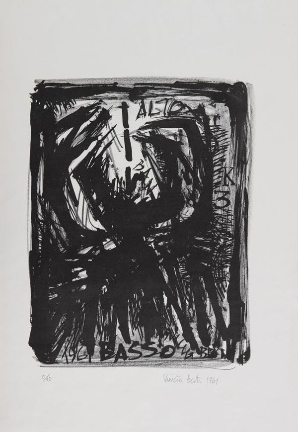 Vinicio Berti : Senza titolo  (1961)  - Litografia su carta - Asta Arte Moderna e Contemporanea - Fabiani Arte