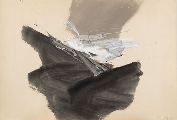 Anonimo : Senza titolo  (1962)  - Tecnica mista su cartoncino - Asta Arte Moderna e Contemporanea - Fabiani Arte