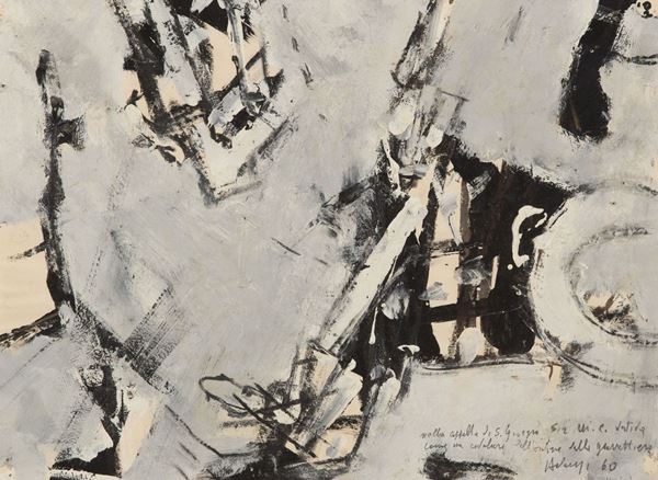 Valerio Adami : Senza titolo  (1960)  - Tempera su carta - Asta Arte Moderna e Contemporanea - Fabiani Arte