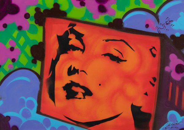 Skim : Marylin  - Olio spray su tela - Asta Arte Moderna e Contemporanea - Fabiani Arte