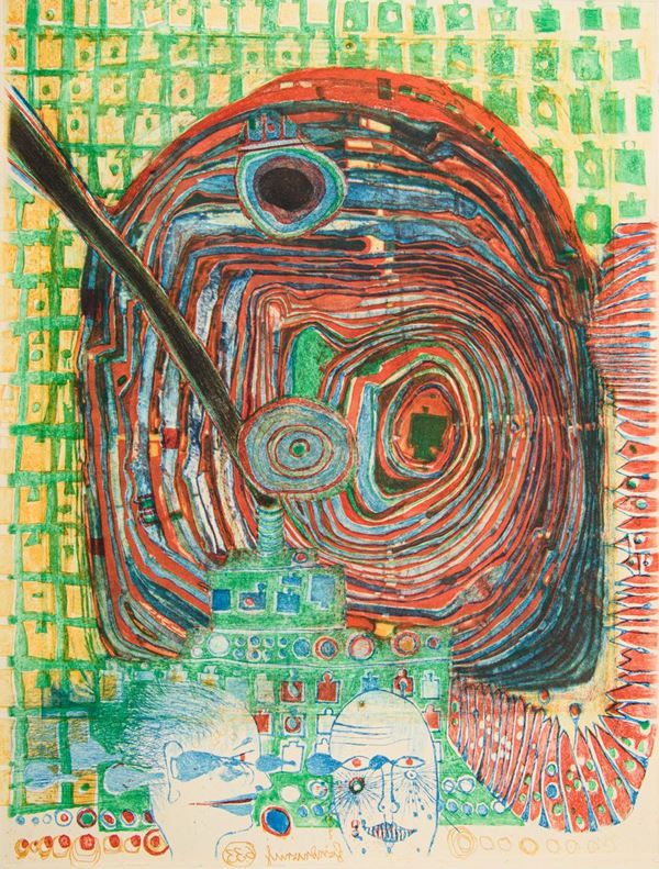 Friedensreich Hundertwasser : Senza titolo da &quot;Paroles Peintes&quot;  (1967)  - Asta Arte Moderna e Contemporanea - Fabiani Arte