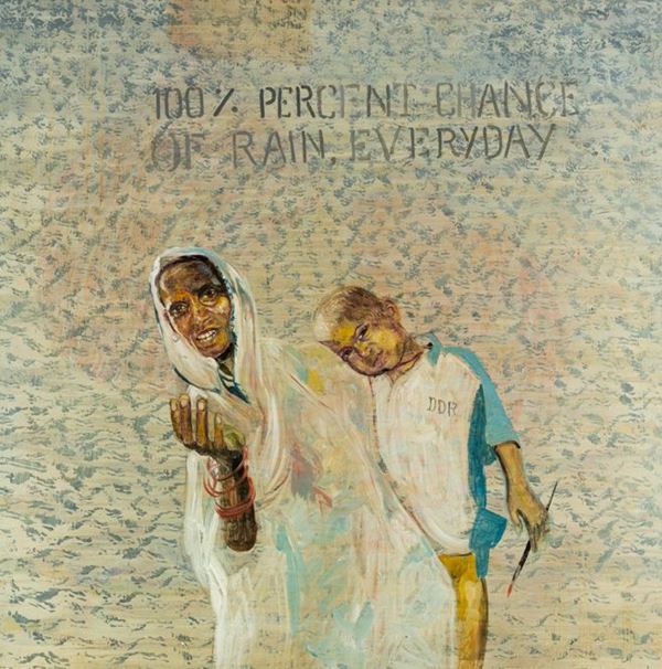 Dormice (Heinrich Nicolaus, Dougal Graham, Sawan Yawnghwe) : 100% chance of rain every day  (2000)  - Olio su tela - Asta Arte Moderna e Contemporanea - Fabiani Arte