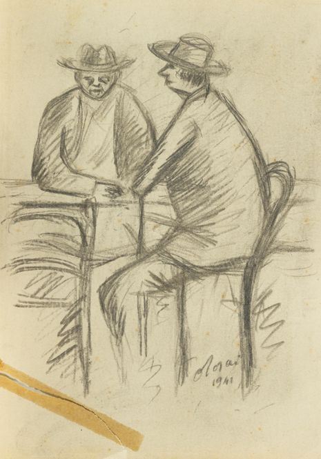 Ottone Rosai - 2 Uomini Seduti