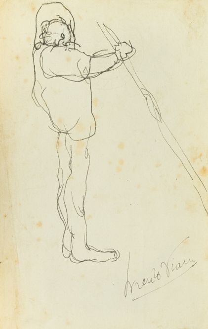 Lorenzo Viani : Bambina  (1930/33)  - Inchiostro su carta - Asta Arte Moderna e Contemporanea - Fabiani Arte