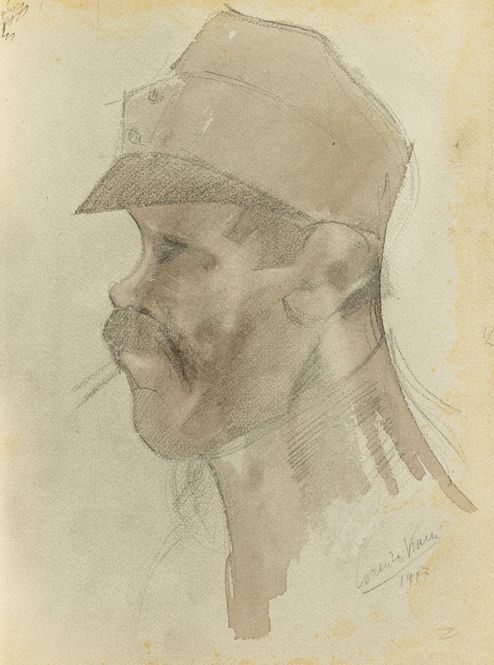 Lorenzo Viani : Soldato Austriaco  (1917)  - Matita e china su carta - Asta Arte Moderna e Contemporanea - Fabiani Arte