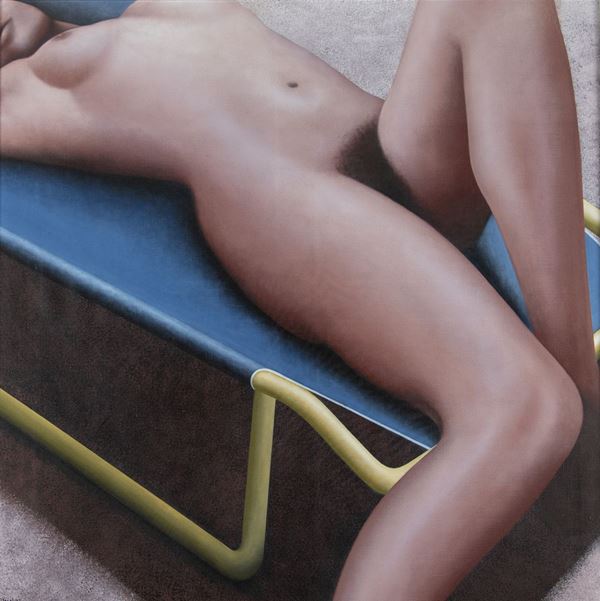 Angelo Titonel : Nudo sulla sdraio  (1975)  - Olio su tela, - Asta Arte Moderna e Contemporanea - Fabiani Arte