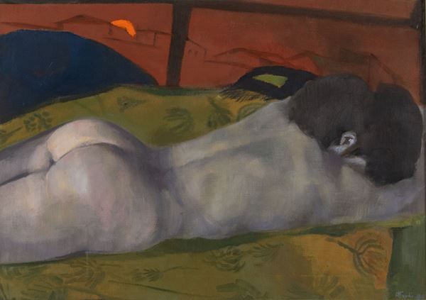 Ugo Attardi : Nudo disteso  (1976)  - Olio su tela, - Asta Arte Moderna e Contemporanea - Fabiani Arte