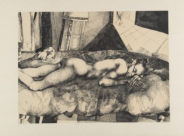 Ugo Attardi : Angela  (1981)  - Litografia su carta, - Asta Arte Moderna e Contemporanea - Fabiani Arte