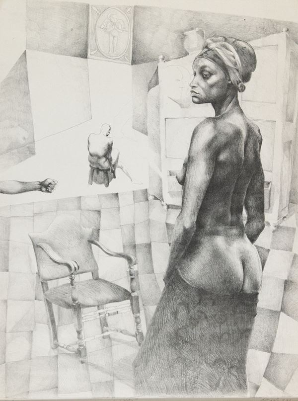 Ugo Attardi : Nudo di schiena  (1977)  - Litografia su carta - Asta Arte Moderna e Contemporanea - Fabiani Arte