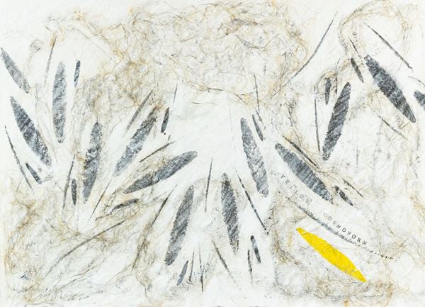 Ubamol : Yellow cosmoform  (2020)  - Tecnica mista su carta grossa - Asta Arte Moderna e Contemporanea - Fabiani Arte