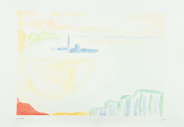 Virgilio Guidi : San Giorgio  - Litografia su carta - Asta Asta di Arte Moderna e Contemporanea - dipinti, disegni e multipli - Fabiani Arte