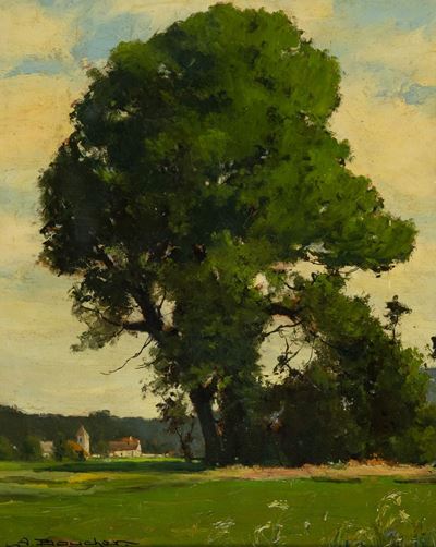 Paesaggio, Scorcio con Campanile di Barbisonne