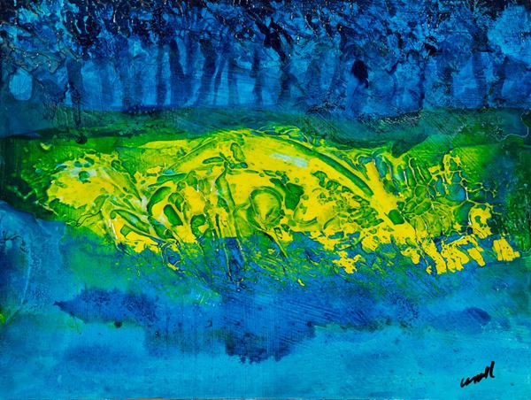 Robert Carroll : Flotsum Yellow  - Olio su tavola, - Asta Arte Moderna e Contemporanea - Fabiani Arte