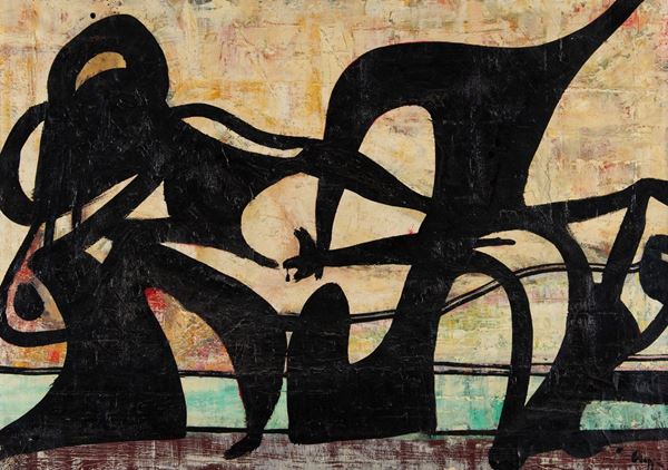 Roberto Crippa : Senza titolo  (1949)  - Olio su tela - Asta Arte Moderna e Contemporanea - Fabiani Arte