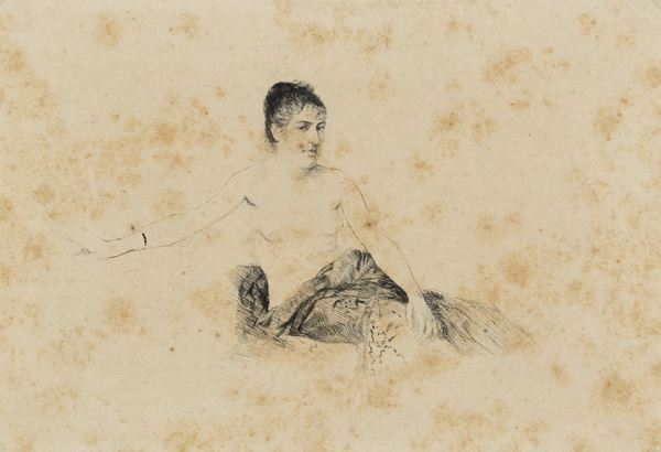 Giuseppe De Nittis : Femme  - Acquaforte su carta di cm. 19x28 - Asta Arte Moderna e Contemporanea - Fabiani Arte