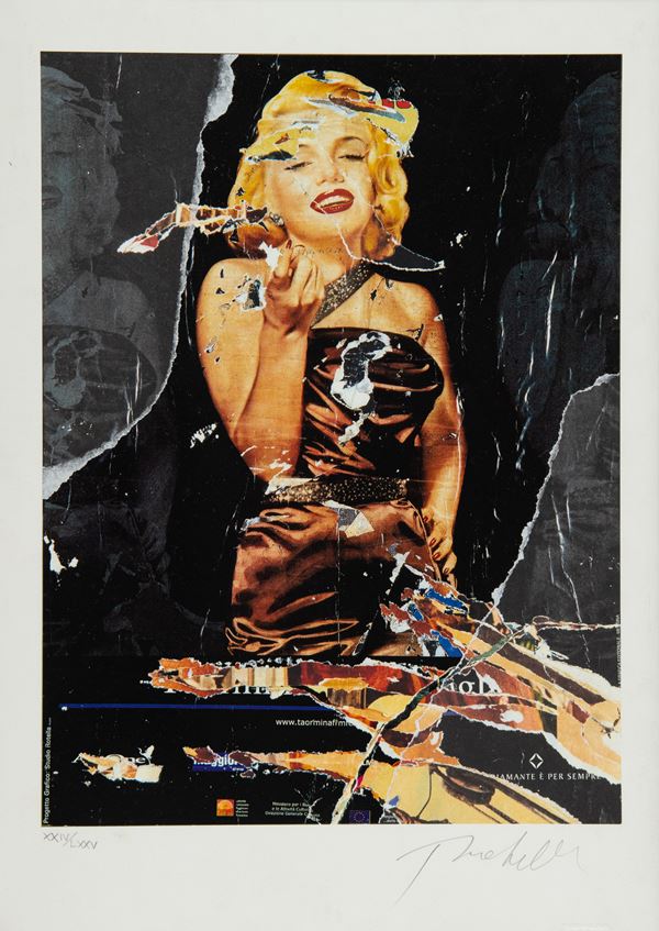 Mimmo Rotella : Marilyn  - Litografia su carta - Asta Arte Moderna e Contemporanea - Fabiani Arte