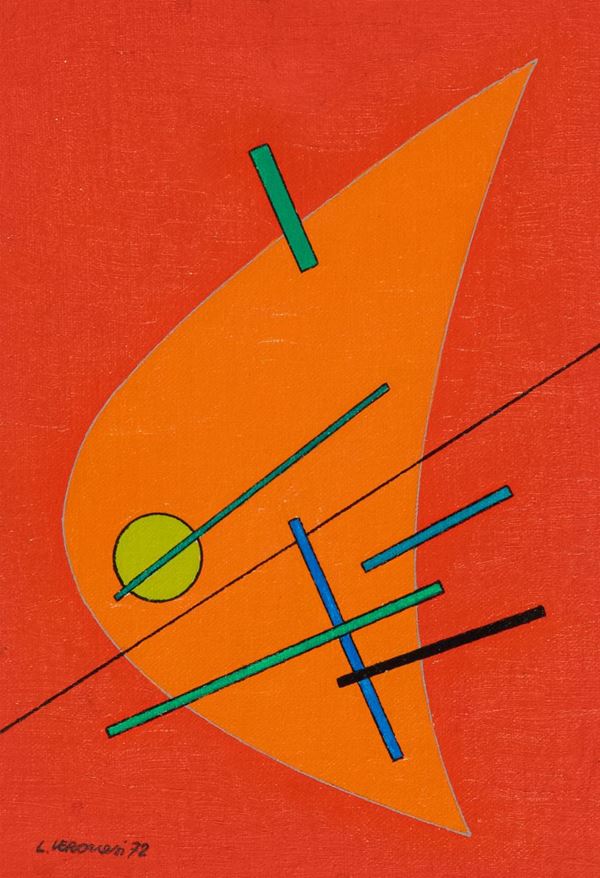 Luigi Veronesi : Senza titolo  (1972)  - Olio su tela - Asta Arte Moderna e Contemporanea - Fabiani Arte