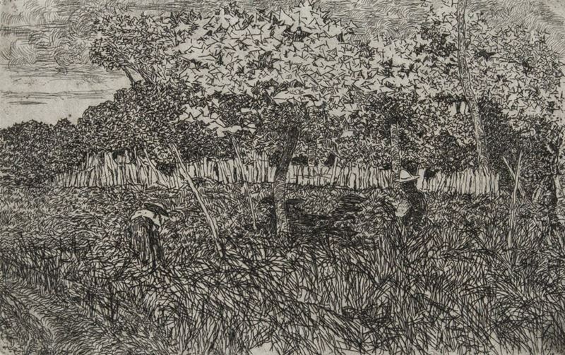 Giovanni Fattori - Paese con Macchiette