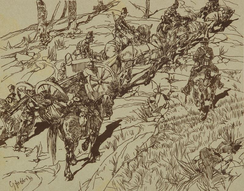 Giovanni Fattori - Traino D'artiglieria in Salita