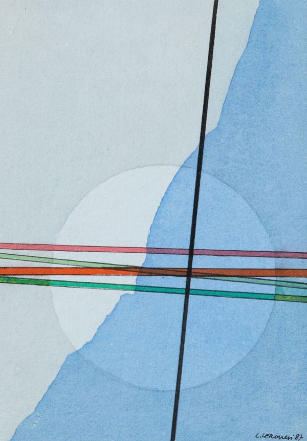 Luigi Veronesi : Senza titolo  (1987)  - Tecnica mista su carta - Asta Arte Moderna e Contemporanea - Fabiani Arte